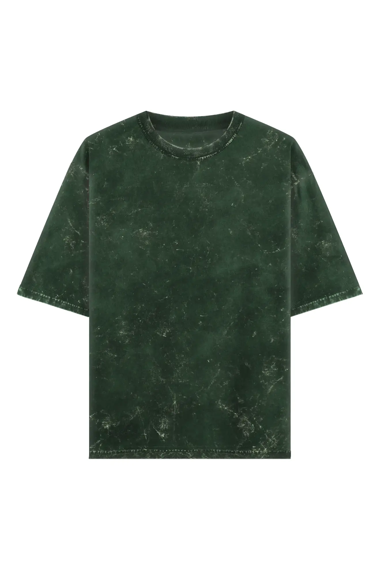 Bottle Green Acid Wash Oversized T-Shirt
