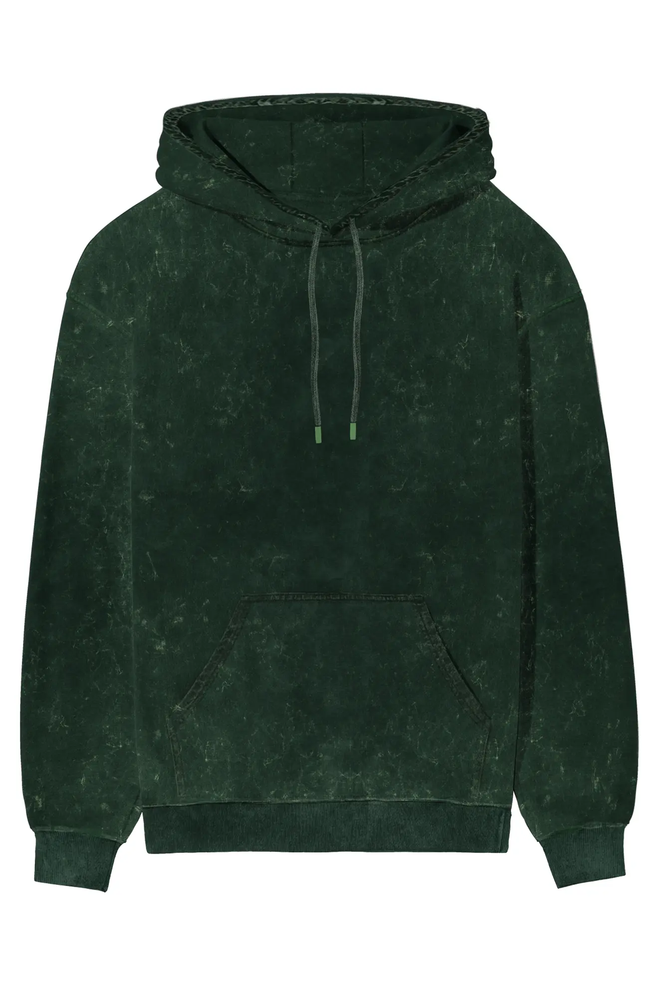 Bottle Green Acid Wash Hoodie