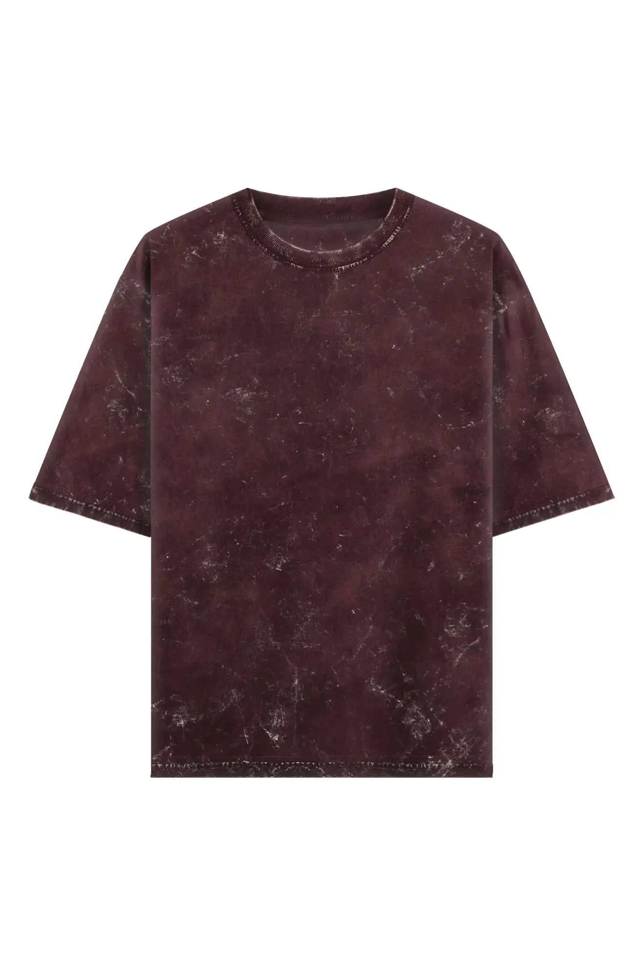 Maroon Acid Wash Oversized T-Shirt