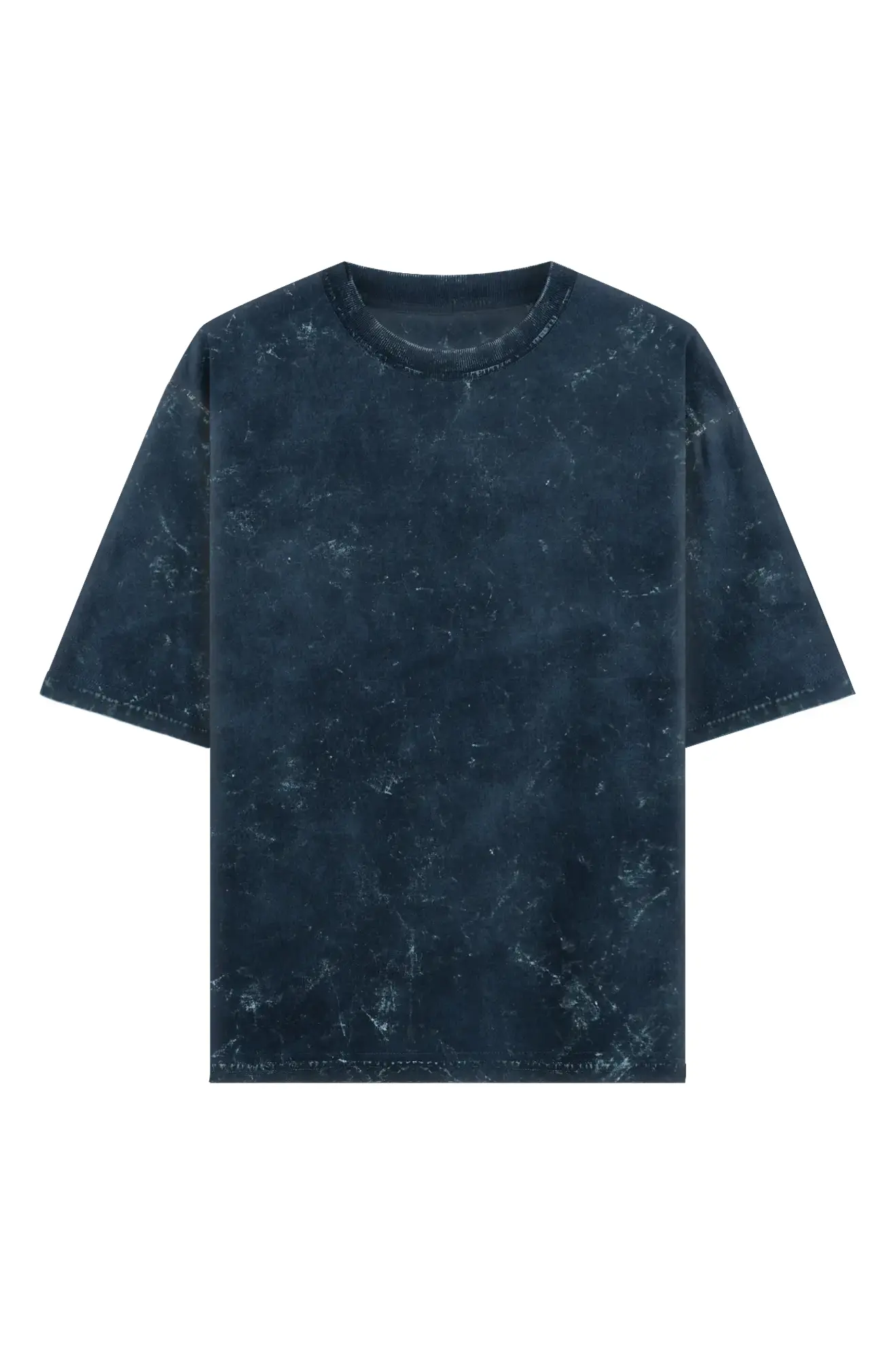 Navy Blue Acid Wash Oversized T-Shirt