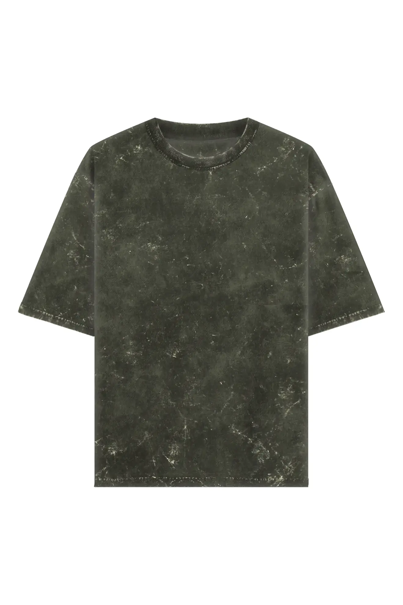 Olive Green Acid Wash Oversized T-Shirt