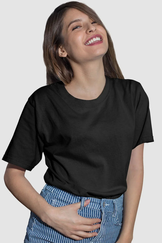 Plain Black Half Sleeve T-Shirt