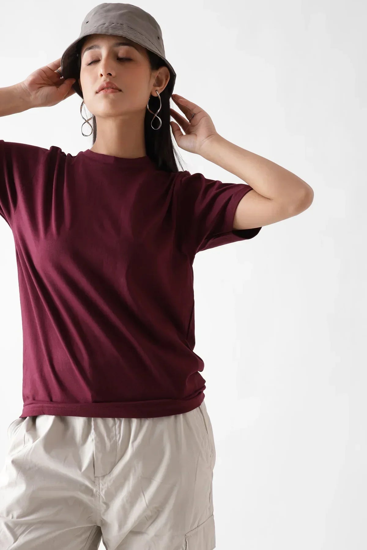 Plain Maroon Half Sleeve T-Shirt