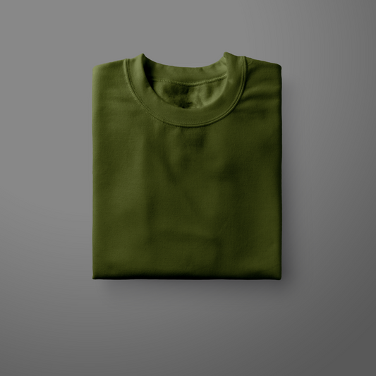 Plain Olive Half Sleeve T-Shirt