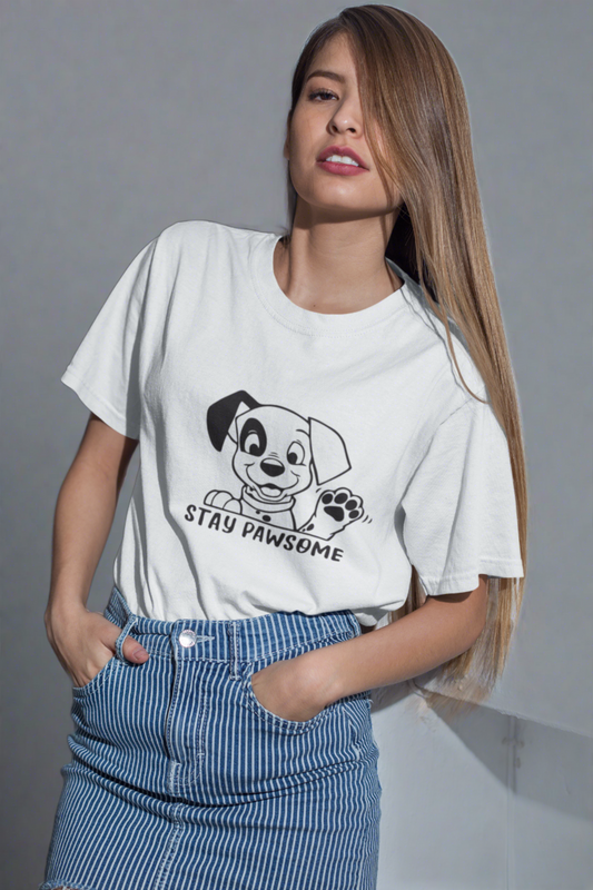 Stay Pawsome Half Sleeve T-Shirt