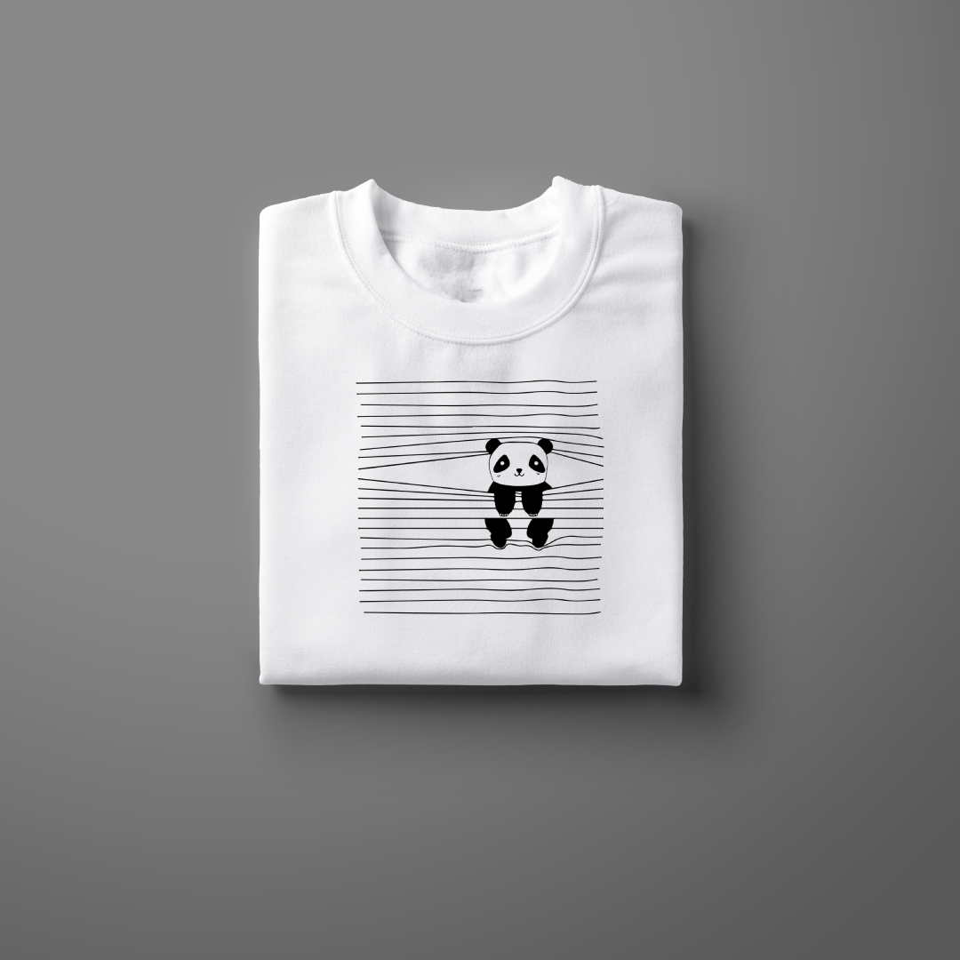 Peeping Panda Half Sleeve T-Shirt