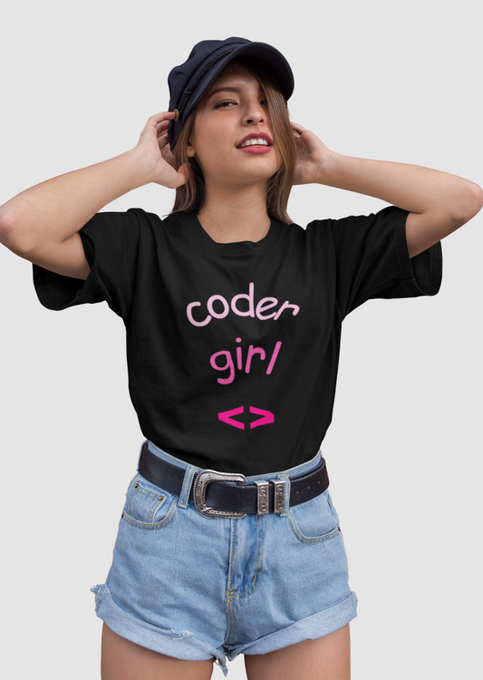 Coder Girl Half Sleeve T-Shirt