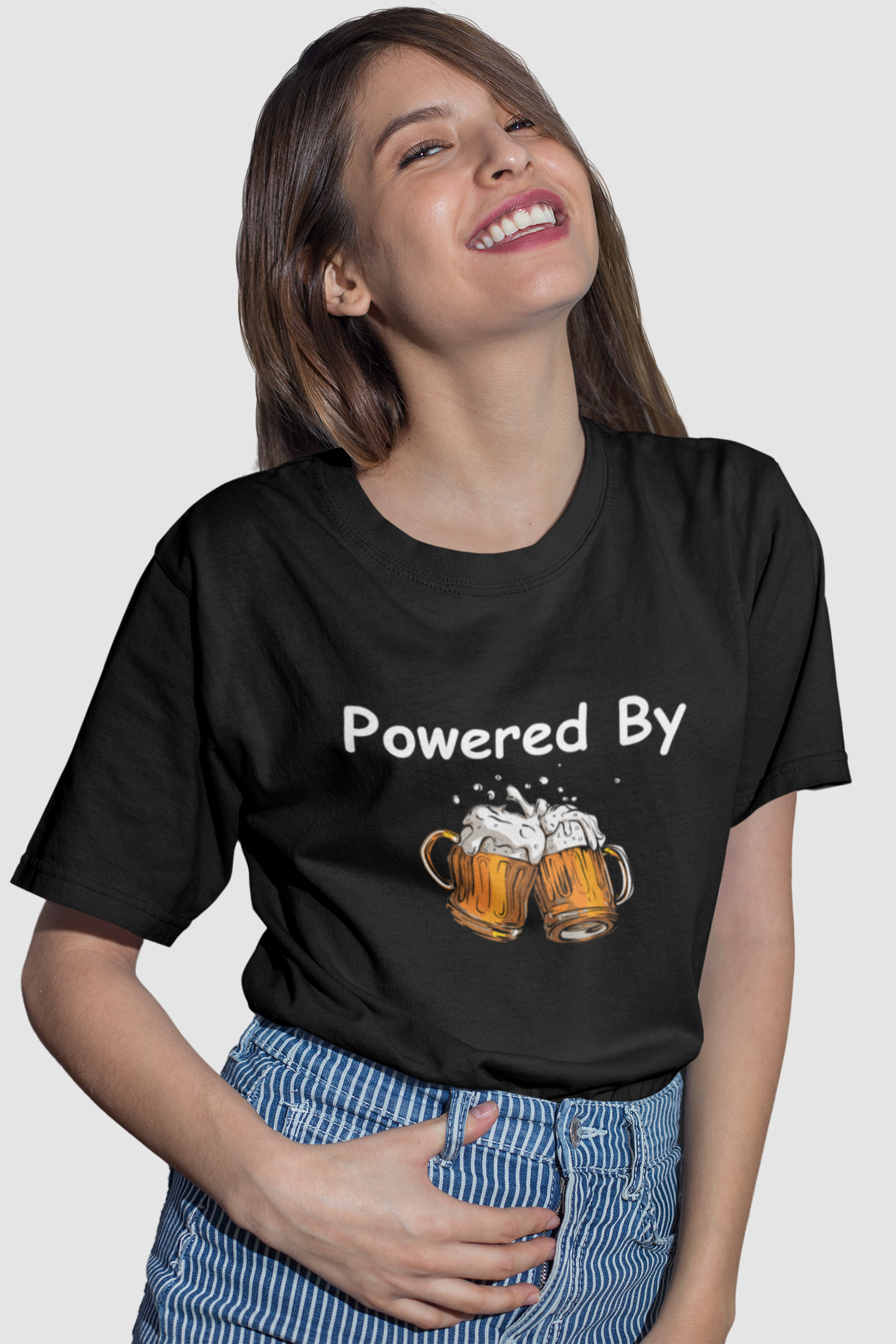 Powered By Beer Half Sleeve T-Shirt